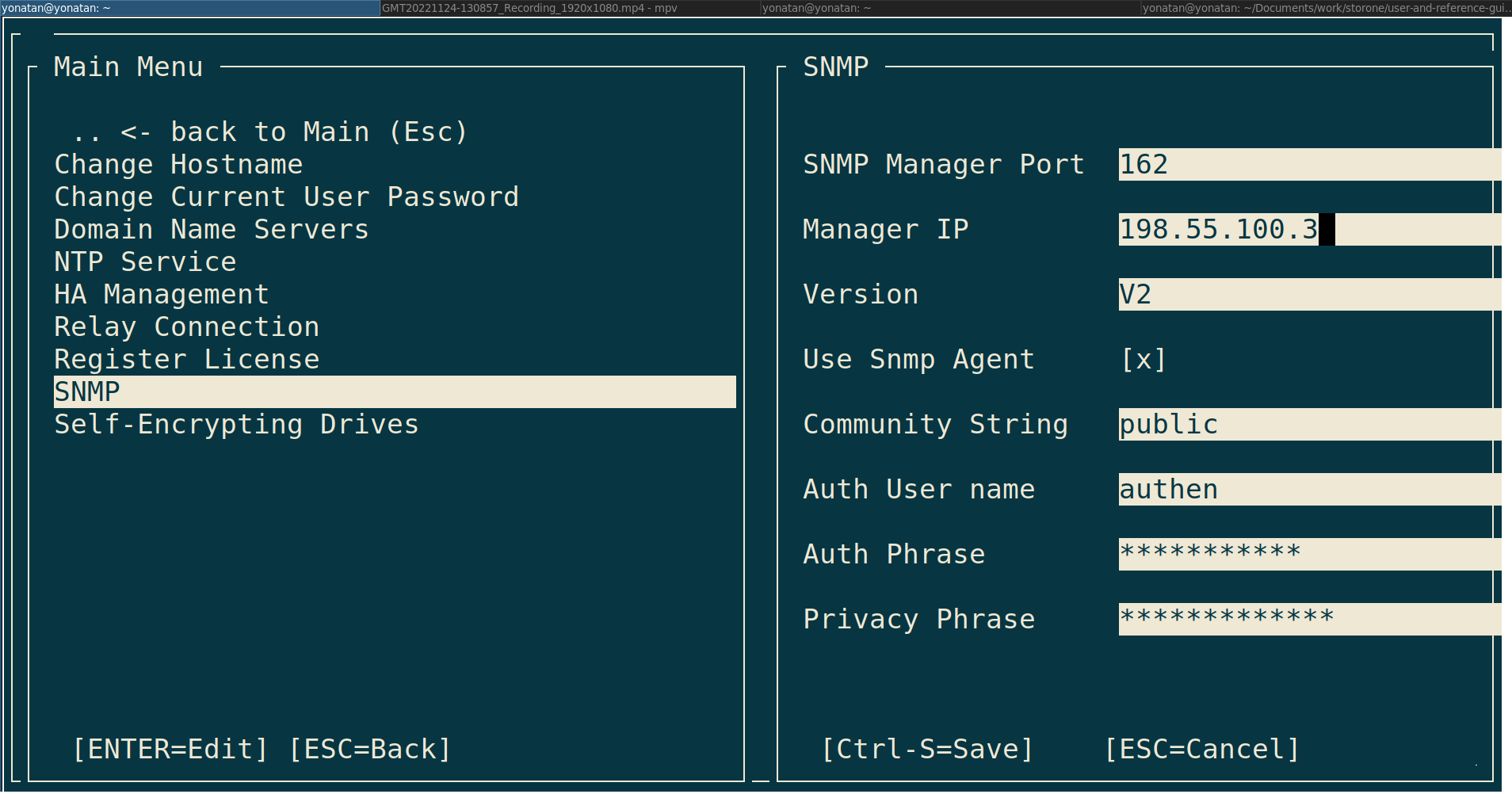 SNNMP configurations SNMP configurations